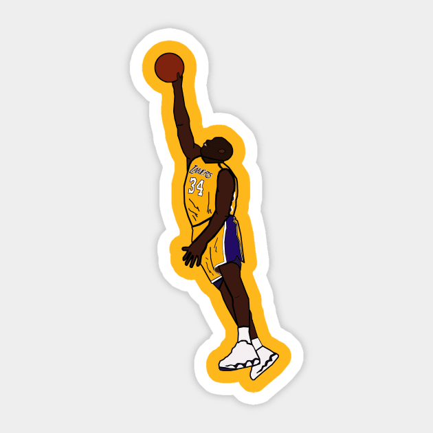 Shaquille O'Neal Dunk - Los Angeles Lakers Sticker by xavierjfong